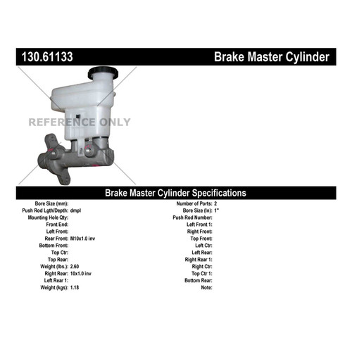 Premium Brake Master Cylinder for 2008-2009 Ford/Mercury (Taurus, Sable) 130.61133