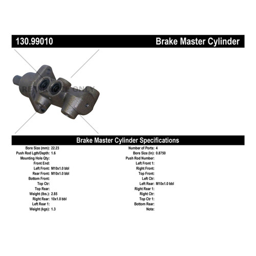 Premium Brake Master Cylinder for 2004-2012 Ford (EcoSport) 130.99010