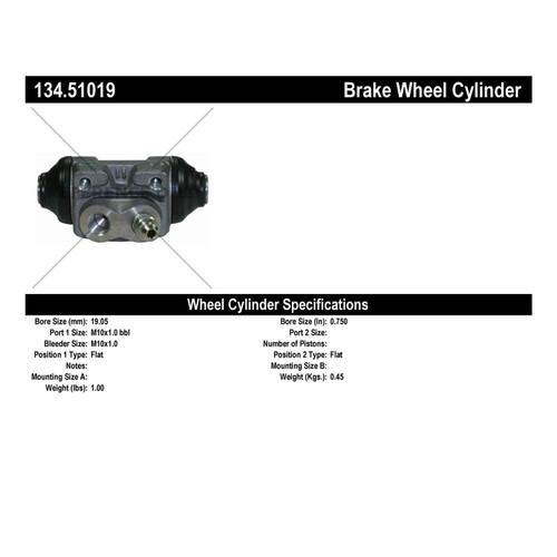 Premium Wheel Cylinder for 1999-2008 Hyundai/Kia/Chrysler (Sonata, Accent, Elantra, Optima) 134.51019