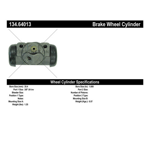 Premium Wheel Cylinder for 1948-2004 Dodge/Plymouth/Ford (RD200, B1500, B250, B2500) 134.64013