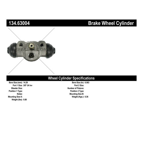 Premium Wheel Cylinder for 1983-1988 Chrysler/Dodge/Plymouth (E Class, Executive Limousine, Executive Sedan, Laser) 134.63004