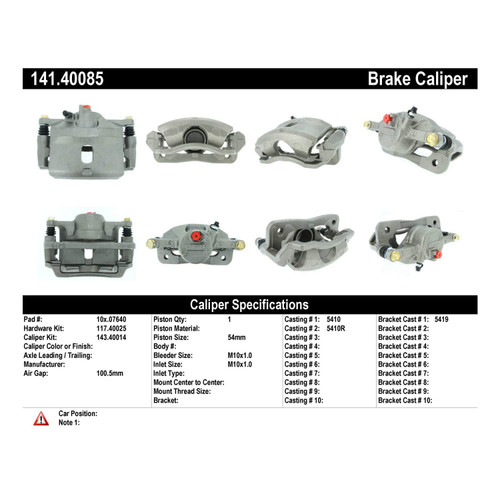 Semi-Loaded Brake Caliper for 1996-2014 Honda/Acura (Civic, EL, Insight) 141.40085