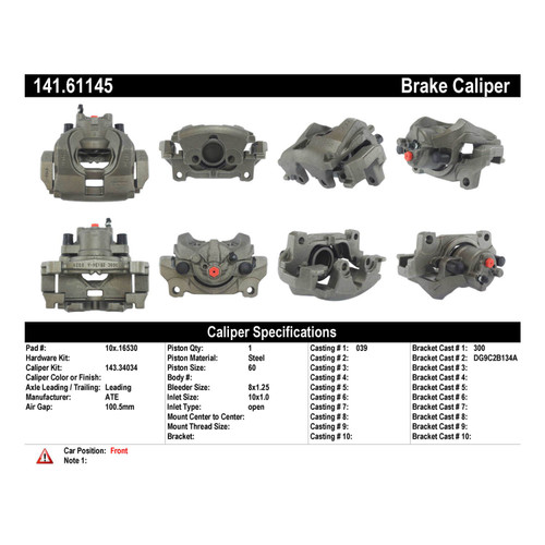 Semi-Loaded Brake Caliper for 2013-2020 Ford/Lincoln (Fusion, MKZ) 141.61145