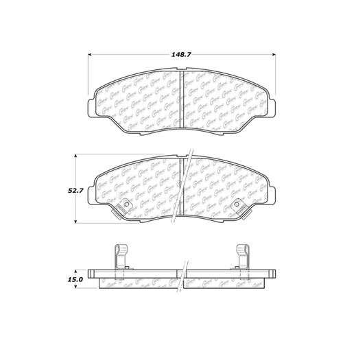 Premium Semi-Metallic Brake Pads with Shims and Hardware for 1998-2002 Kia (Sportage) 300.07740