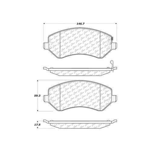 Premium Ceramic Brake Pads with Shims and Hardware for 2001-2008 Chrysler/Dodge/Jeep (Town &amp; Country, Voyager, Caravan, Grand Caravan)