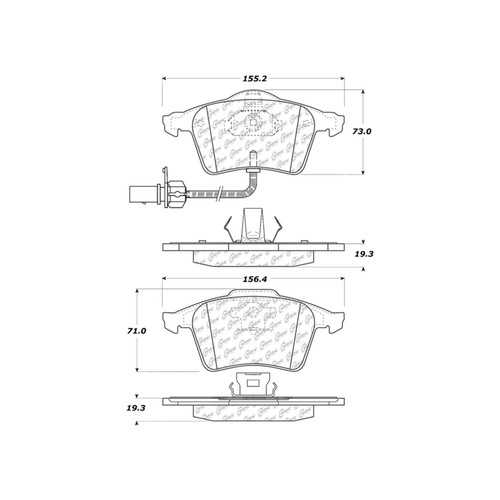 Premium Ceramic Brake Pads with Shims and Hardware for 2001-2011 Audi/Seat (A4, S4, A6 Quattro, A4 Quattro) 301.09151
