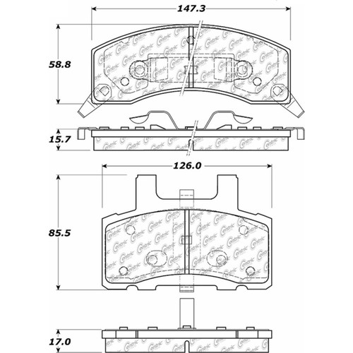 Fleet Performance Brake Pads with Hardware for 1988-2002 Dodge/Chevrolet/GMC (Ram 2500, C1500 Suburban, C2500, C2500 Suburban) 306.03700
