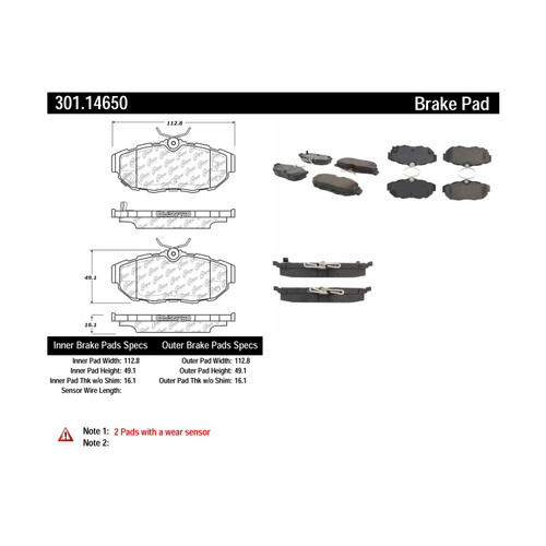Premium Ceramic Brake Pads with Shims and Hardware for 2011-2014 Ford (Mustang) 301.14650