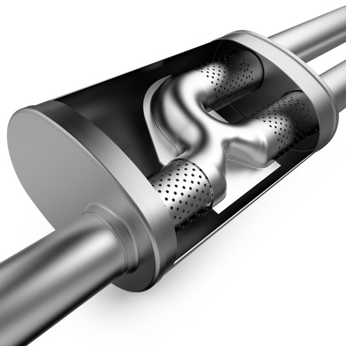 MagnaFlow Oval Straight-Through Muffler 12265 2.5in Offset/Dual