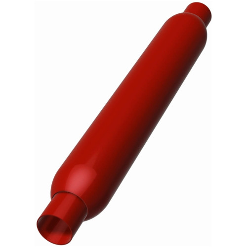 Muffler Red Pack Series Glasspack 3.5in Rd 22in Body Length 2in/2in Inlet/Outlet