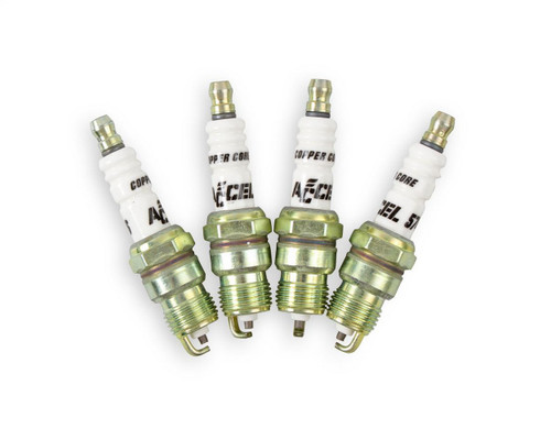 Accel 8198 | Shorty 14mm Thread 0.460in Reach Tapered Seat Copper Spark Plugs(8)