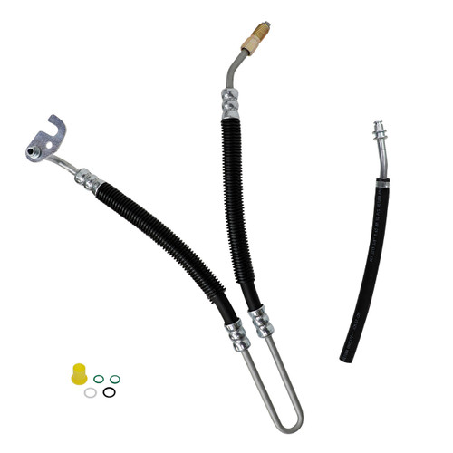 12MM Male Captive "O" Ring x 16MM Male "O" Ring & 11MM Male "O" Ring x 3/8" I.D. Power Steering Pressure Tube 80880 - front view