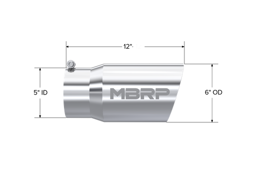 MBRP Universal Tip 6in OD Dual Wall Angled 5in Inlet