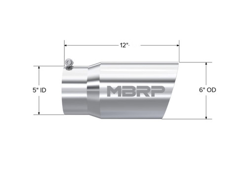 MBRP Universal Tip 6in OD Dual Wall Angled 5in Inlet
