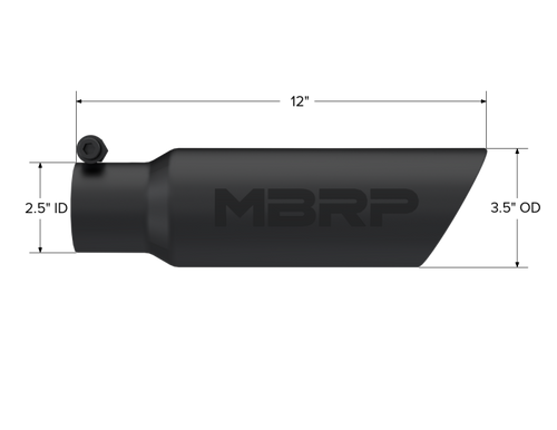 MBRP Universal Tip 3.5in OD Dual Wall Angled 2.5in Inlet Black