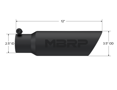 MBRP Universal Tip 3.5in OD Dual Wall Angled 2.5in Inlet Black