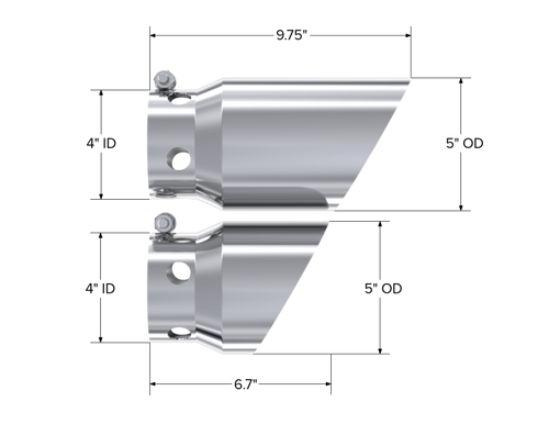 MBRP 4in to 5in Tip Cover Set for Ford F250/350/450 6.4L