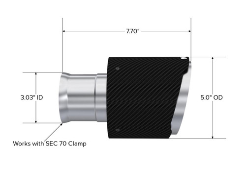 MBRP Angle Cut Carbon Tip for Dodge Charger 5.7L/6.2L/6.4L T304