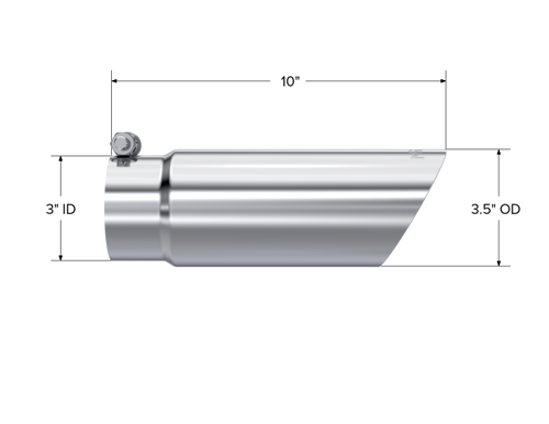 MBRP Universal Tip 3in OD Dual Wall Angled 3in Inlet