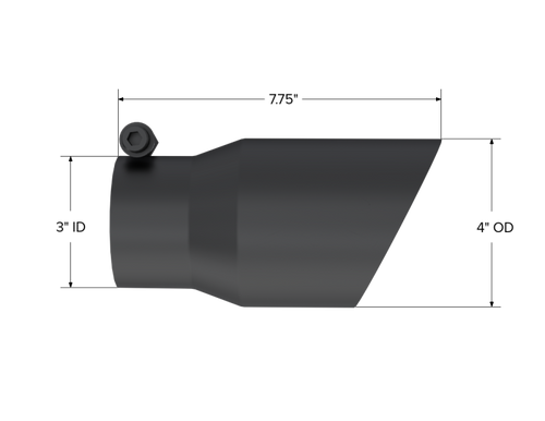MBRP Tip 3in Round Dual Wall Angled Black for 3in Exhausts