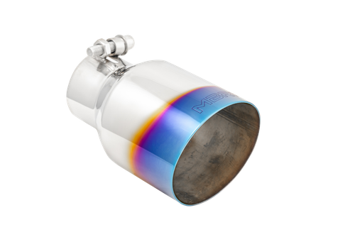 MBRP Burnt End Tip 2.5in ID 4in OD Out 6.5in Length - Angle Cut Stainless Steel