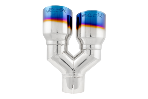 MBRP Burnt End Tip 2.5in ID Dual 3.5in OD Out 9.5in Length - Stainless Steel
