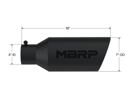 MBRP Universal Tip 7in OD Rolled End 4in Inlet 18in Black
