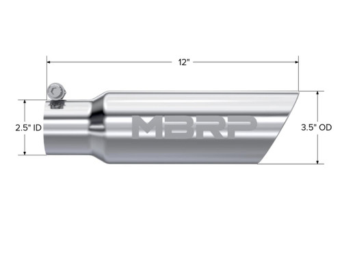 MBRP Universal Tip 3in O.D. Dual Wall Angled 2 inlet 12 length