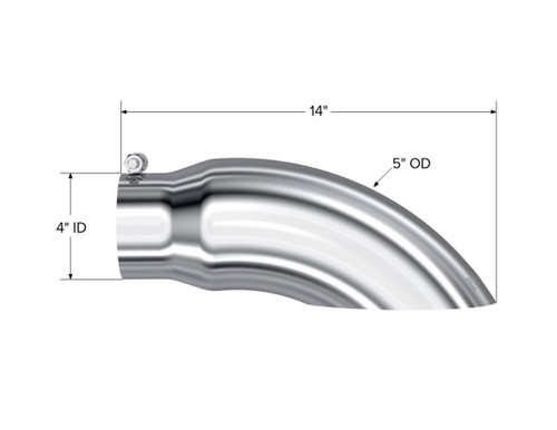 MBRP Universal Tip 5 O.D. Turn Down 4 inlet 14 length