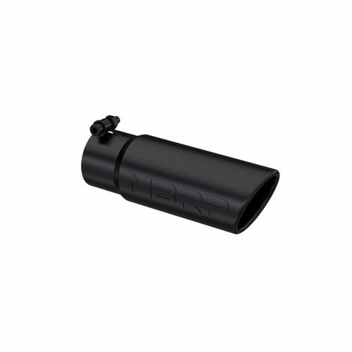 MBRP Universal Tip Exhaust for 3-1/2in O.D. Angled Rolled End - 3in ID Inlet 10in Length Black Coated