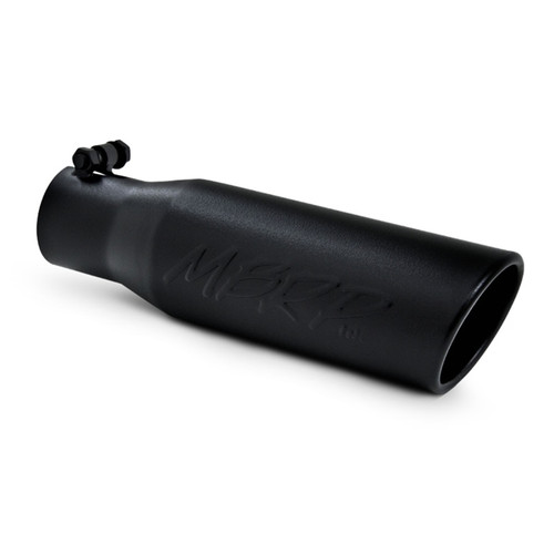 MBRP Angled Rolled End Exhaust Tip for Universal Fit 3in OD / 2in Inlet - Black Finish