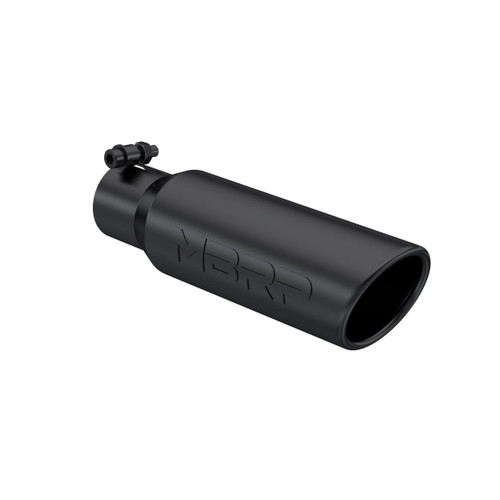 MBRP Angled Rolled End Exhaust Tip for Universal Fit 3in OD / 2in Inlet - Black Finish