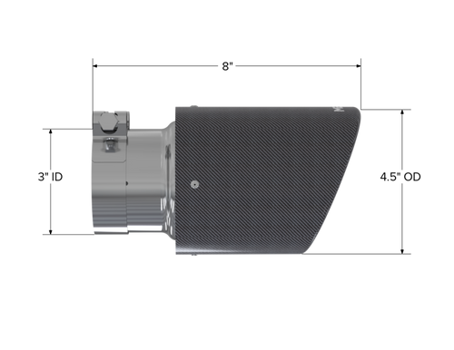 MBRP Universal CF Tip 4.5in OD 3in Inlet 7.7in Length