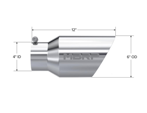MBRP Universal Tip 6 O.D. Dual Wall Angled 4 inlet 12 length