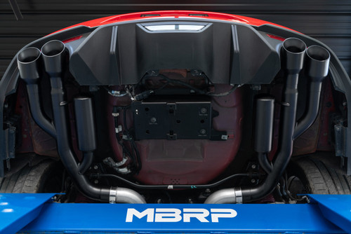 MBRP 3in Cat Back Quad Tip Race Black for Ford Mustang GT 5.0