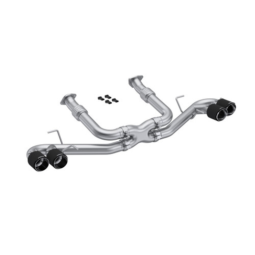 MBRP Cat Back Quad Split Rear Exit with Carbon Fiber Tips for Chevrolet Corvette C8 3in - T304
