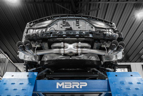 MBRP Cat Back Quad Split Rear Exit with Carbon Fiber Tips for Chevrolet Corvette C8 3in - T304