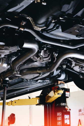 MBRP Cat-Back Exhaust for Ford Mustang 2.3L EcoBoost T304 - Quad Carbon Fiber Stainless Steel Tips