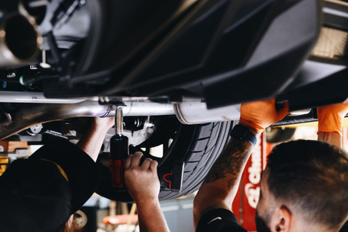 MBRP Cat-Back Exhaust for Ford Mustang 2.3L EcoBoost T304 - Quad Carbon Fiber Stainless Steel Tips