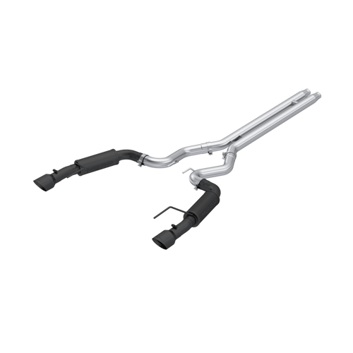 MBRP Cat-Back Dual Split Rear Exhaust for Ford Mustang GT S650 5.0L - Black-Coated Aluminized Steel