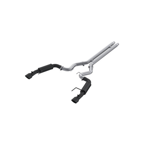 MBRP Cat-Back Dual Split Rear Exhaust for Ford Mustang GT S650 5.0L - Black-Coated Aluminized Steel