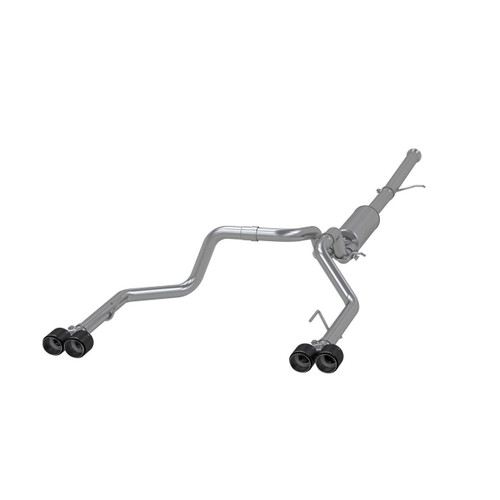MBRP Cat Back Exhaust for Chevrolet Silverado 1500 6.2L 2019-2021 - Dual Split Rear with Quad Carbon Fiber Tips T304