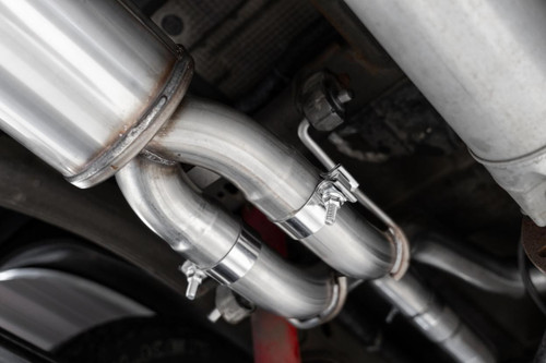 MBRP Cat Back Exhaust for Chevrolet Silverado 1500 6.2L 2019-2021 - Dual Split Rear with Quad Carbon Fiber Tips T304