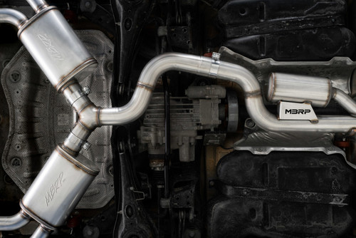 MBRP Quad Split Rear Cat Back for Audi S3 3in w/ Carbon Fiber Tips - T304