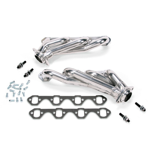 BBK Shorty Unequal Length Exhaust Headers 1-5/8 Silver Ceramic for 79-93 Mustang 5.0