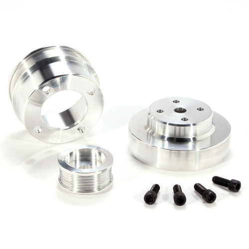 BBK Underdrive Pulley Kit Lightweight CNC Billet Aluminum (3pc) for 86-93 Mustang 5.0