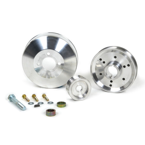 BBK Underdrive Pulley Kit Lightweight CNC Billet Aluminum (3pc) for 96-01 Mustang 4.6 GT Cobra