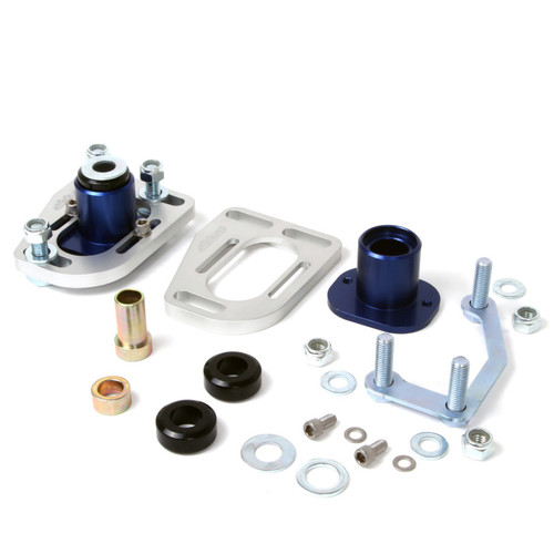 BBK Caster Camber Plate Kit Silver Anodized Finish for 79-93 Mustang
