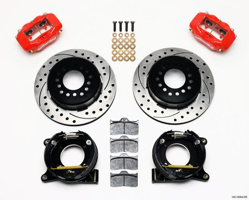 Forged Dynalite P/S Park Brake Kit Drilled Red for Chevy C-10 2.42 Offset