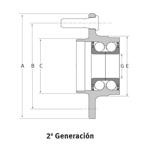 Wheel Set - Generation 2 Bearing WB61089K - diagram